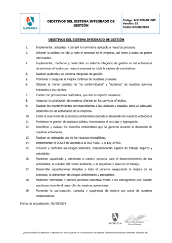 Objetivos Integrados de Gestión