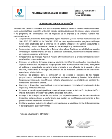 Políticas Integradas de Gestión